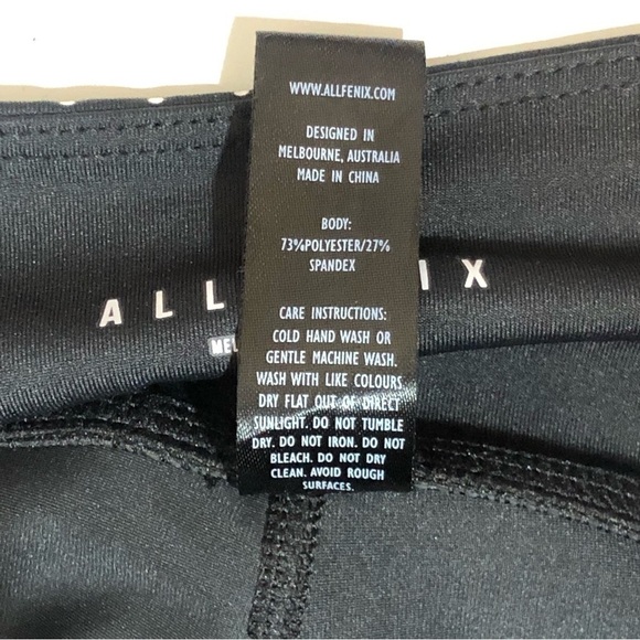 All Fenix Black Leggings with White Color Block Accent Polka Dots size XS - Picture 6 of 9